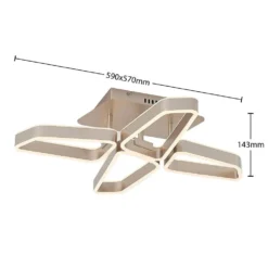 Quinn 4 Plafondlamp Nickel - Lucande - Koop Online -Lucande 42519117110354