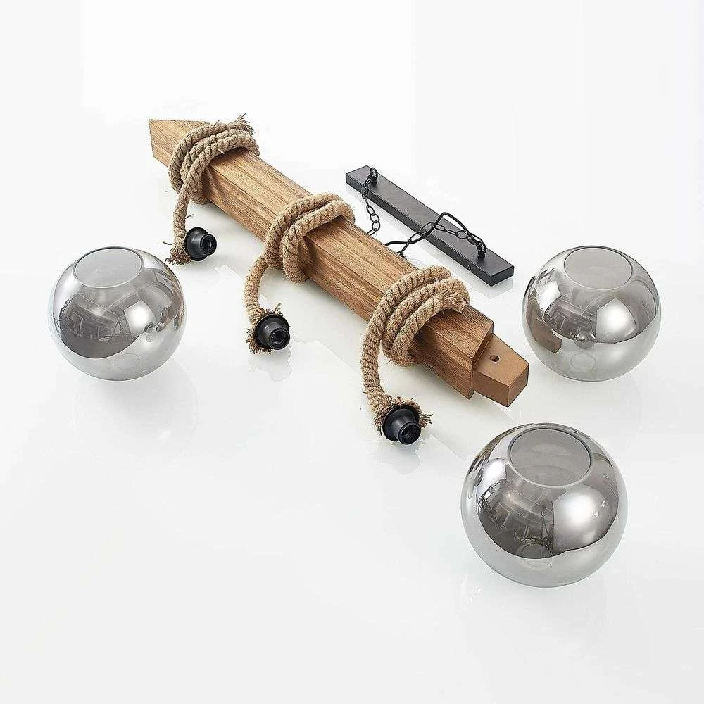 Mevan 3 Hanglamp Wood/Smoke - Lucande - Koop Online 8 Mevan 3 Hanglamp Wood/Smoke - Lucande - Koop Online - Afbeelding 6