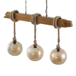 Mevan 3 Hanglamp Wood/Amber - Lucande - Koop Online