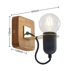 Becky Wandlamp Black/Wood - Lucande - Koop Online -Lucande 42519117120633