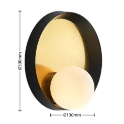 Andelina Wandlamp Brass/Black/Opal - Lucande - Koop Online -Lucande 42519117121173