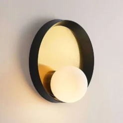 Andelina Wandlamp Brass/Black/Opal - Lucande - Koop Online -Lucande 42519117121174