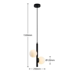 Emarin Hanglamp Black/Opal - Lucande - Koop Online -Lucande 42519117130535