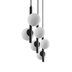 Emarin 3 Hanglamp Black/Opal - Lucande - Koop Online -Lucande 42519117130605