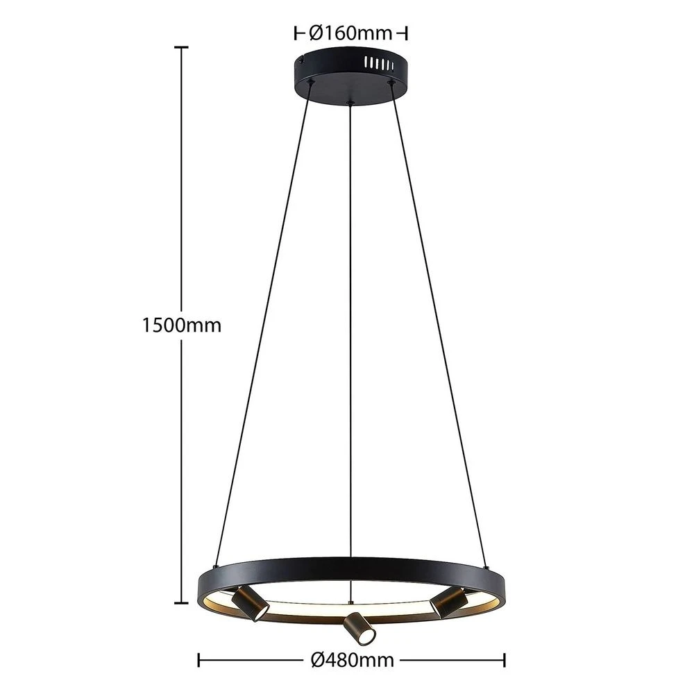 Paliva Hanglamp Ø48 Black - Lucande - Koop Online 7 Paliva Hanglamp Ø48 Black - Lucande - Koop Online - Afbeelding 5