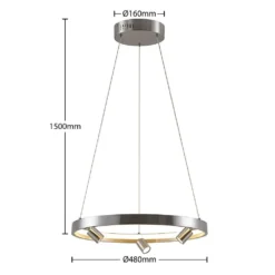 Paliva Hanglamp Ø48 Nickel - Lucande - Koop Online -Lucande 42519117131145