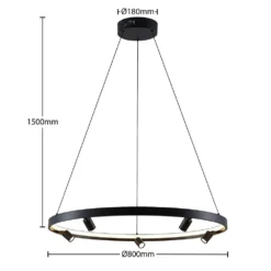 Paliva Hanglamp Ø80 Black - Lucande - Koop Online -Lucande 42519117131455