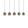 Ikibare 5 Hanglamp Black/Brass/Smoke - Lucande - Koop Online -Lucande 4251911713244 Ikibare 5 Pendel BlackBrassSmoke Lucande