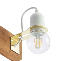 Becky Wandlamp Wood/White/Brass - Lucande - Koop Online -Lucande 42519117136716