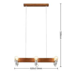 Becky Hanglamp Wood/White/Brass - Lucande - Koop Online -Lucande 42519117136954