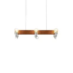 Becky Hanglamp Wood/White/Brass - Lucande - Koop Online