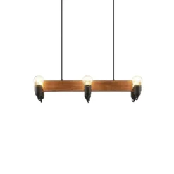 Becky Hanglamp Wood/Black/Brass - Lucande - Koop Online