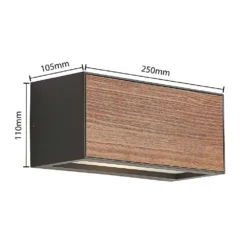 Lengo Buiten Wandlamp E27 L25 Wood - Lucande - Koop Online -Lucande 42519117197723