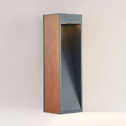 Ansala Buiten Wandlamp H60 Wood - Lucande - Koop Online -Lucande 42519117197964