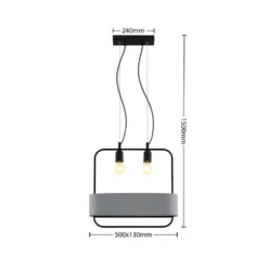 Teona Hanglamp Black/Grey - Lucande - Koop Online -Lucande 4251911719840 3