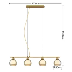 Mylah 4 Hanglamp Brass - Lucande - Koop Online -Lucande 4251911730234 4