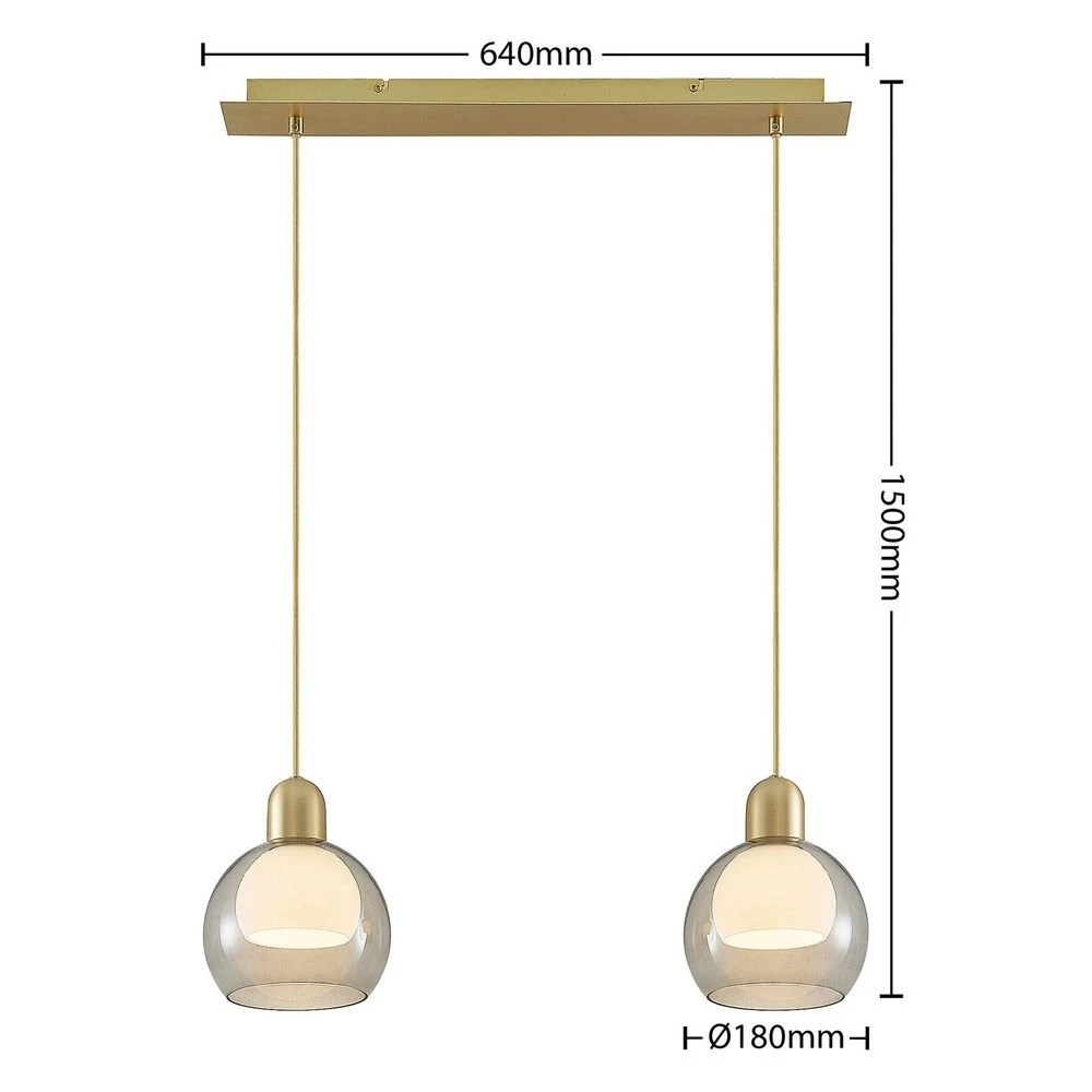 Mylah 2 Hanglamp Brass - Lucande - Koop Online 6 Mylah 2 Hanglamp Brass - Lucande - Koop Online - Afbeelding 4