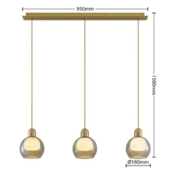 Mylah 3 Hanglamp L18 Brass - Lucande - Koop Online -Lucande 4251911730272 3