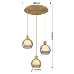 Mylah Cluster Hanglamp Ø18 Brass - Lucande - Koop Online -Lucande 4251911730548 4