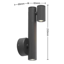 Saige 2 LED Buiten Wandlamp Dark Grey - Lucande - Koop Online -Lucande 42519117362745