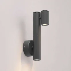 Saige 2 LED Buiten Wandlamp Dark Grey - Lucande - Koop Online -Lucande 42519117362746