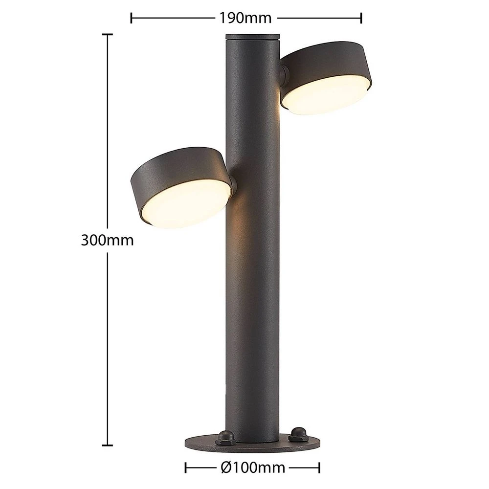 Kynlee 2 LED Tuinlamp H30 Dark Grey - Lucande - Koop Online 5 Kynlee 2 LED Tuinlamp H30 Dark Grey - Lucande - Koop Online - Afbeelding 3