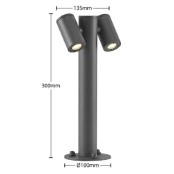 Saige 2 LED Tuinlamp H30 Dark Grey - Lucande - Koop Online -Lucande 42519117363424