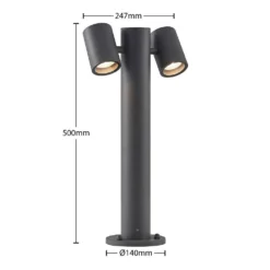 Maloney 2 Tuinlamp H50 Dark Grey - Lucande - Koop Online -Lucande 42519117366635