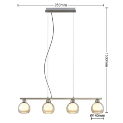 Kaiya 4 Hanglamp Nickel - Lucande - Koop Online -Lucande 4251911738179 4