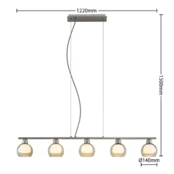 Kaiya 5 Hanglamp Nickel - Lucande - Koop Online -Lucande 4251911738186 4