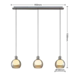 Kaiya 3 Hanglamp L18 Nickel - Lucande - Koop Online -Lucande 4251911738216 3
