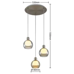 Kaiya Cluster Hanglamp Ø18 Nickel - Lucande - Koop Online -Lucande 4251911738223 4