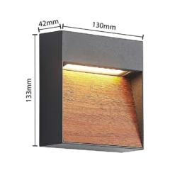 Sylvett LED Buiten Wandlamp Dark Grey/Dark Wood - Lucande - Koop Online -Lucande 4251911739763 3