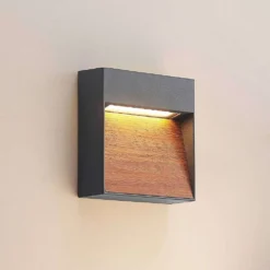 Sylvett LED Buiten Wandlamp Dark Grey/Dark Wood - Lucande - Koop Online -Lucande 4251911739763 5