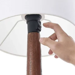 Lakira S Taffellamp White/Wood - Lucande - Koop Online -Lucande 42519117403706