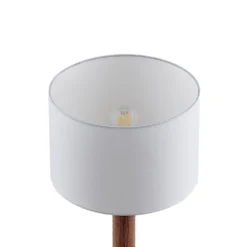 Lakira Taffellamp M White/Wood - Lucande - Koop Online -Lucande 42519117403875