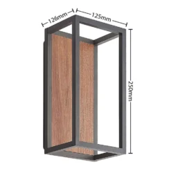 Rafail LED Buiten Wandlamp Dark Grey/Dark Wood - Lucande - Koop Online -Lucande 4251911744415 3