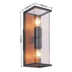 Elwin 2 Buiten Wandlamp - Lucande - Koop Online -Lucande 42519117444394