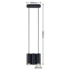 Cesur 3 Hanglamp Black - Lucande - Koop Online -Lucande 4251911745368 4