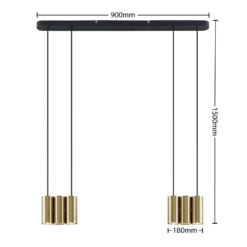 Cesur 6 Hanglamp Brass - Lucande - Koop Online -Lucande 4251911745399 3
