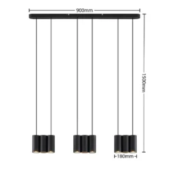 Cesur 9 Hanglamp Black - Lucande - Koop Online -Lucande 4251911745405 4