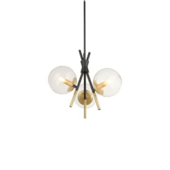 Sotiana 3 Round Hanglamp Black/Brass - Lucande - Koop Online