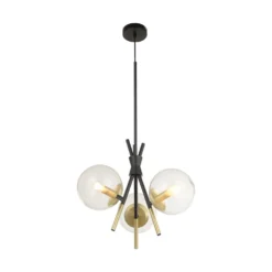 Sotiana 3 Round Hanglamp Black/Brass - Lucande - Koop Online -Lucande 4251911746365 3