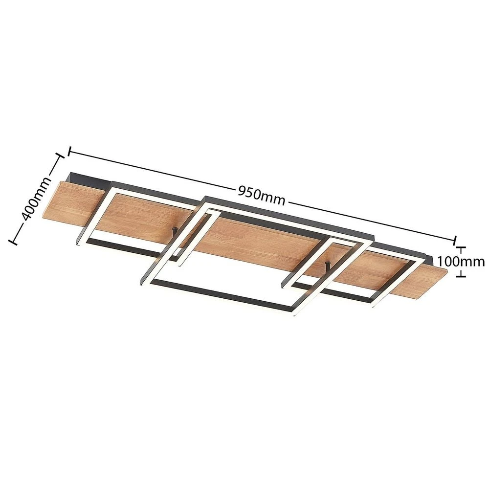 Chariska LED Plafondlamp Ø95 Wood/Black - Lucande - Koop Online 5 Chariska LED Plafondlamp Ø95 Wood/Black - Lucande - Koop Online - Afbeelding 3