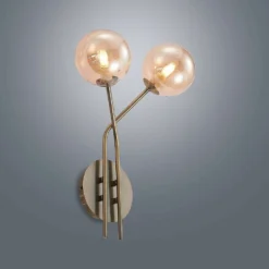 Wynina 2 Wandlamp Brass/Amber - Lucande - Koop Online -Lucande 9627298 5